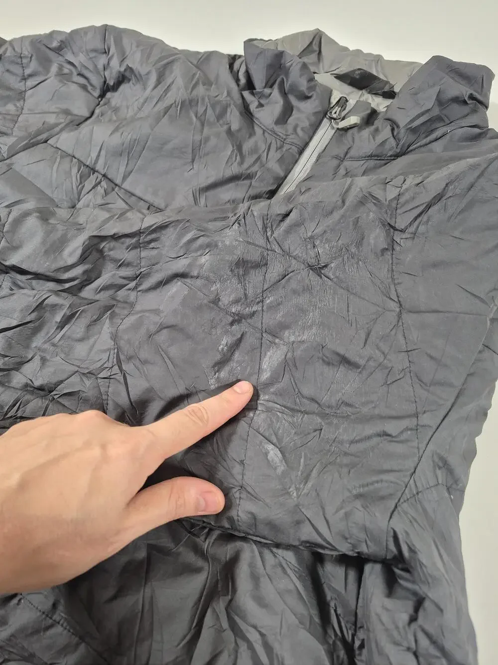 The North Face Jacket Mens L Gray Lightweight Puffer Full Zip Insulated READ